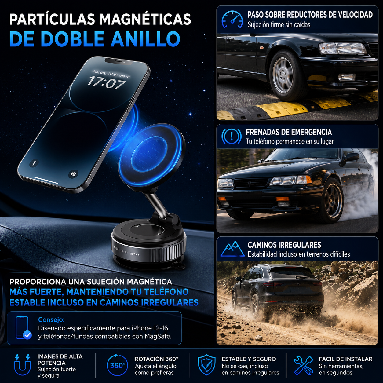 Soporte magnetico multifuncional
