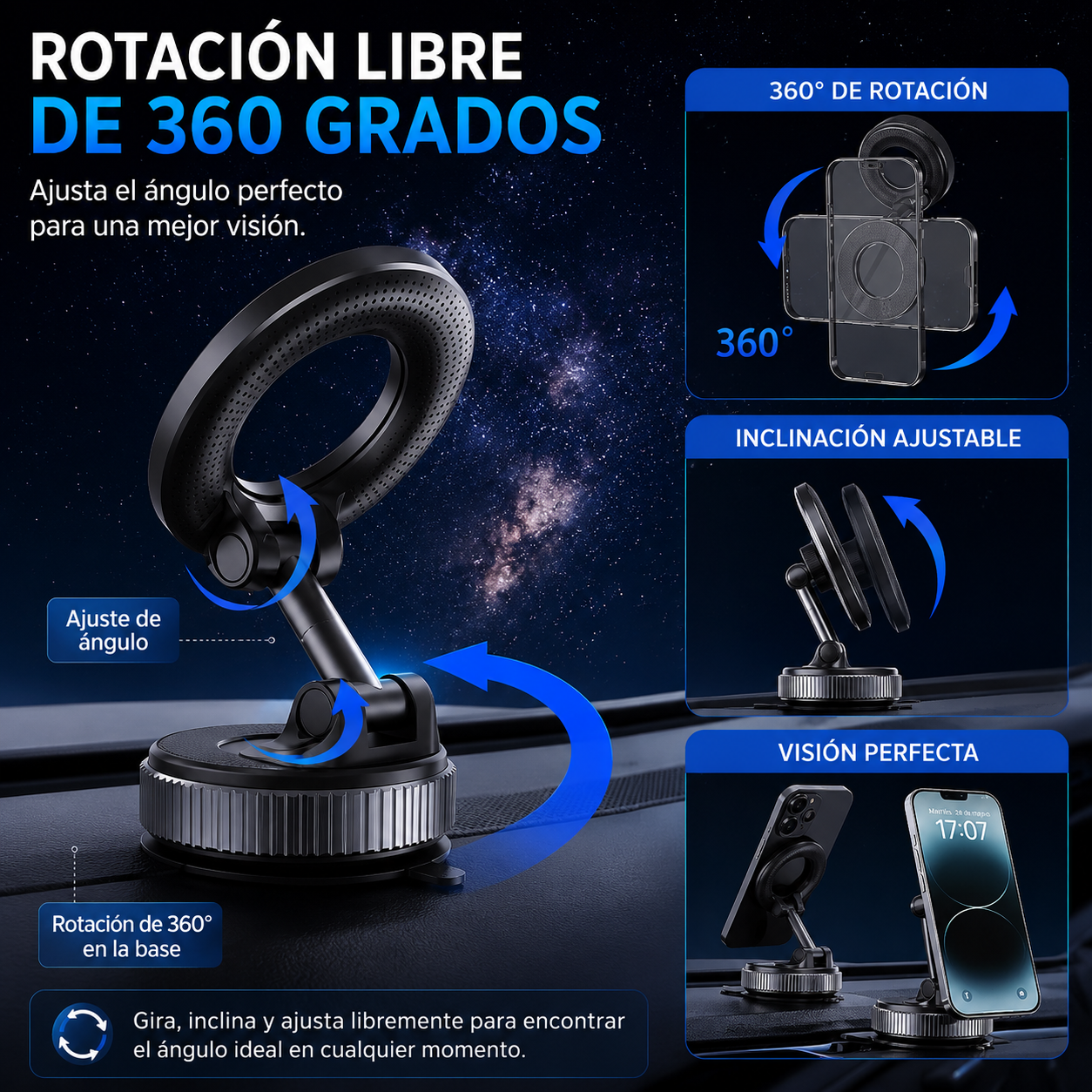 Soporte magnetico multifuncional